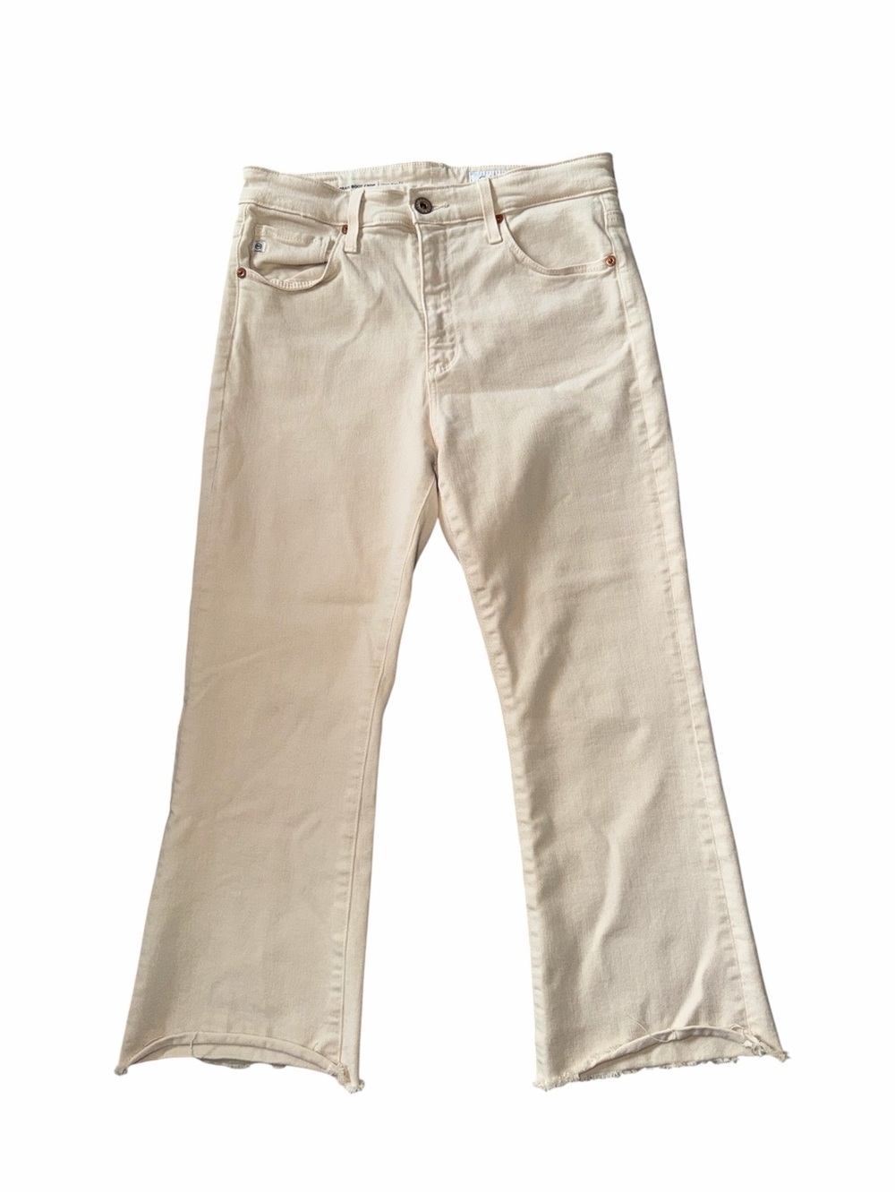 AG Denim Farrah Boot Crop Jeans in Light Beige size 29 - Picture 2 of 8